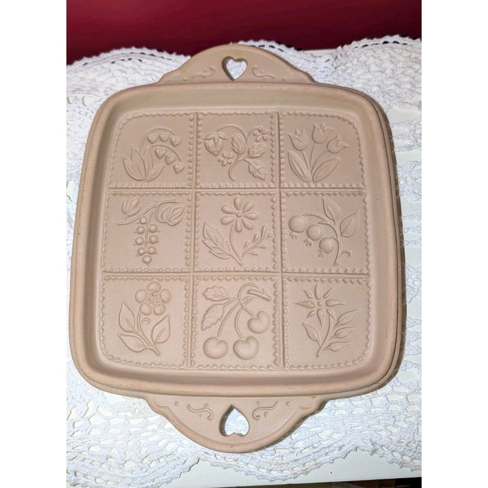 1988 Brown Bag Cookie Square Floral Shortbread Baking Mold Hearts‎ Cottagecore